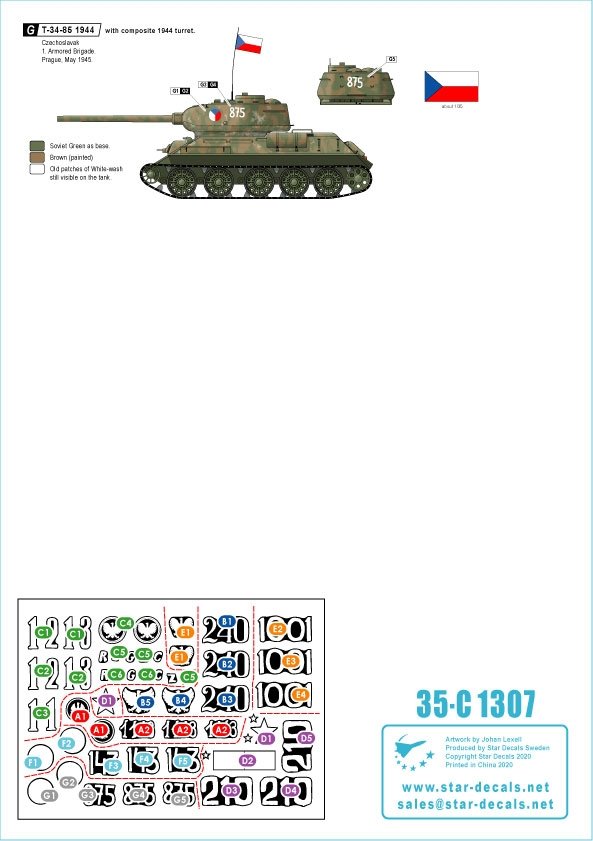 Star Decals 35-C1307 T-34-85 Medium Tank 1/35 – imagen 2