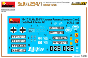 MiniArt 35410 Sd.Kfz.234/1 Schwerer Panzerspahwagen. EARLY MOD. INTERIOR KIT 1/35 – Bild 3