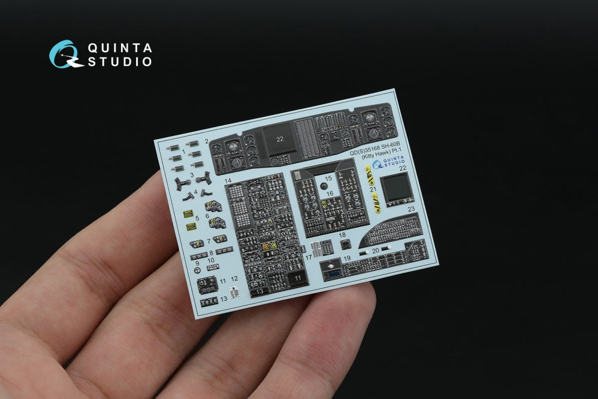 Quinta Studio QDS-35168 SН-60B Seahawk 3D-Printed &amp; coloured Interior on decal paper (Kitty Hawk) (Small version) 1/35