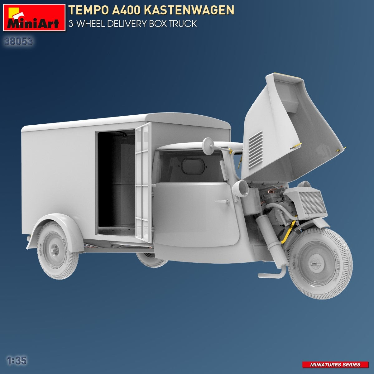 MiniArt 38053 TEMPO A400 KASTENWAGEN 3-WHEEL DELIVERY BOX TRUCK 1/35 – Bild 5
