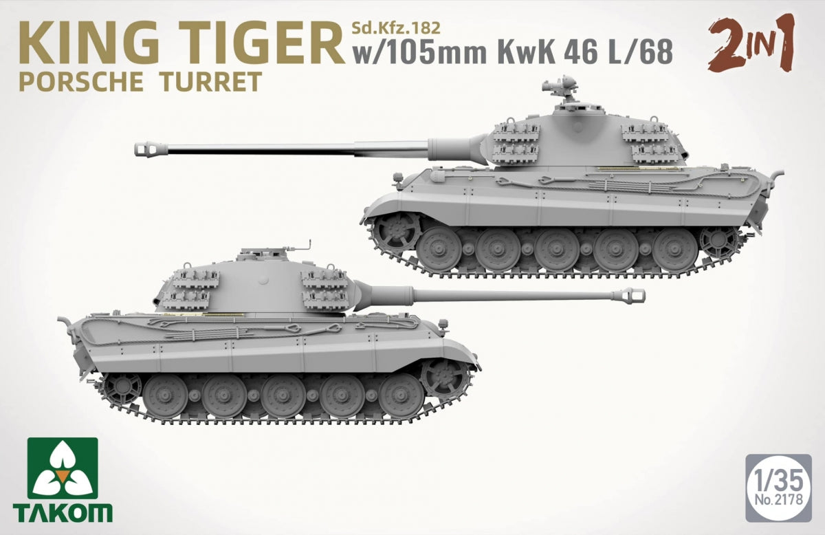 Takom 2178 Sd.Kfz.182 King Tiger Porsche Turret With 105mm KwK 46L/68 - 2 In 1 1/35 – image 3