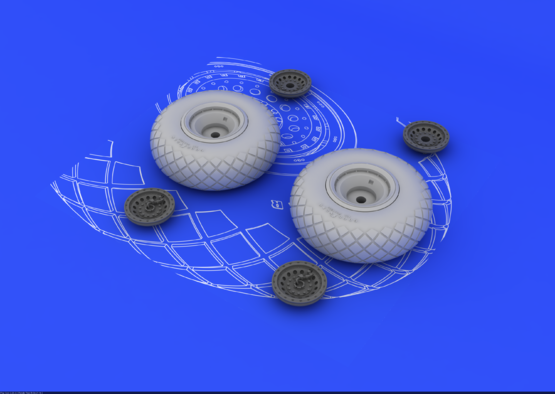 Eduard 648078 B-17 wheels 1/48 REVELL, MONOGRAM – immagine 2