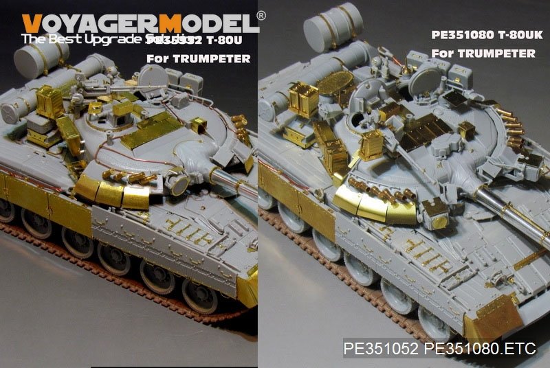 Maquette Voyager PE351080 Char de combat principal russe moderne T-80UK (lanceur de fumée inclus) pour TRUMPER 09578 1/35 – image 17