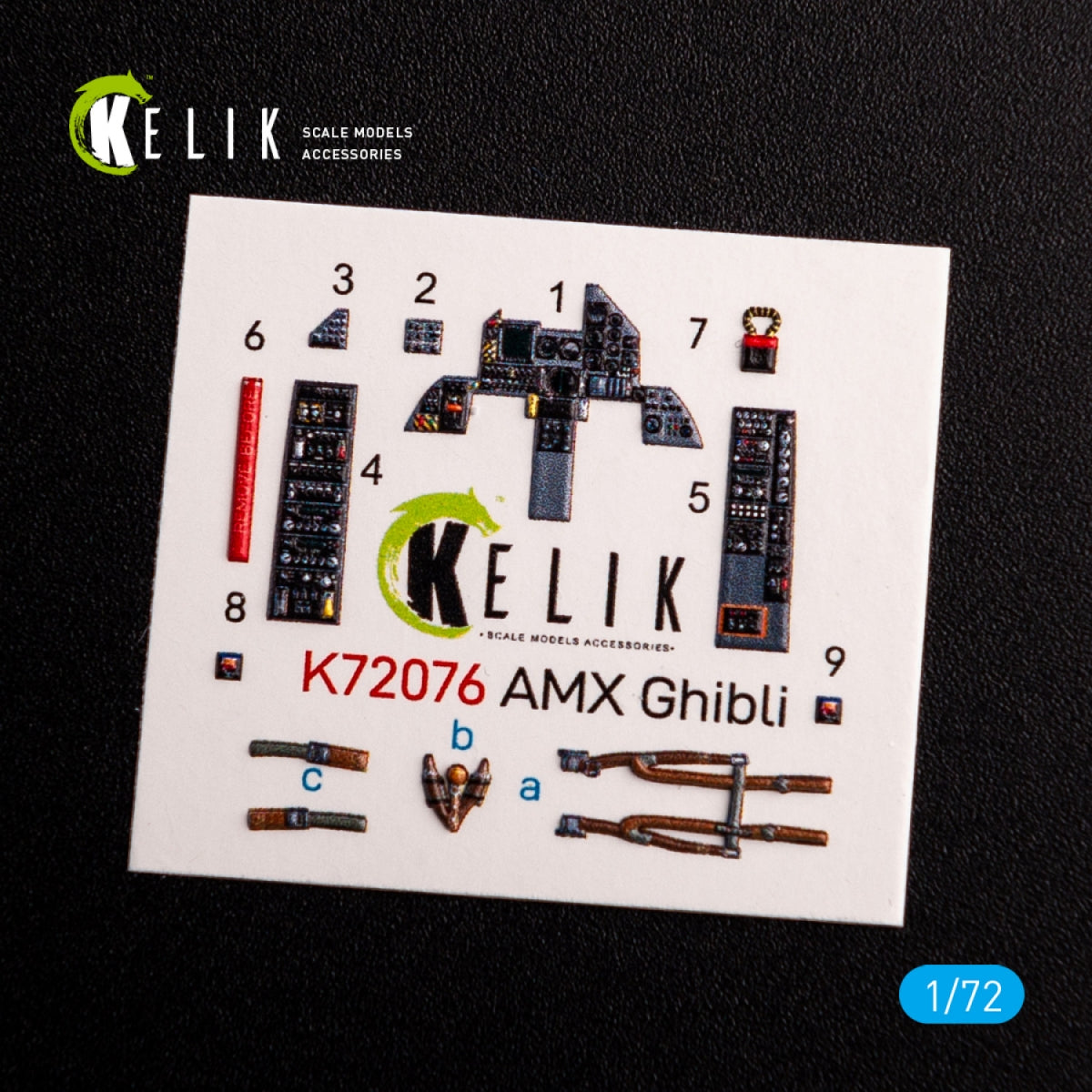 Décalcomanies 3D intérieures KELIK K72076 Amx Ghibli pour maquette Italeri 1/72 – image 3