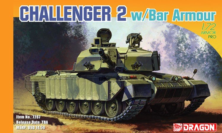 Dragon 7287 Challenger 2 w/ Bar Armour 1/72