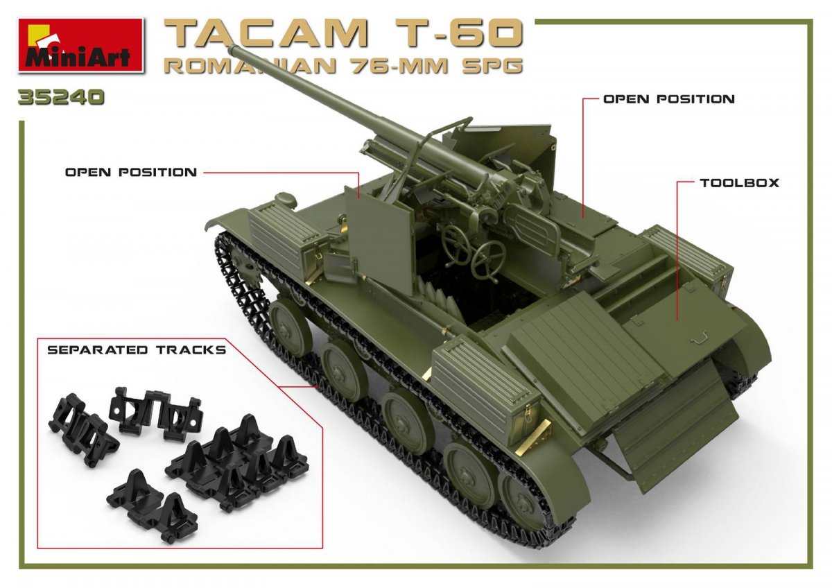 MiniArt 35240 ROMANIAN 76-mm SPG TACAM T-60 INTERIOR KIT 1/35 – zdjęcie 7