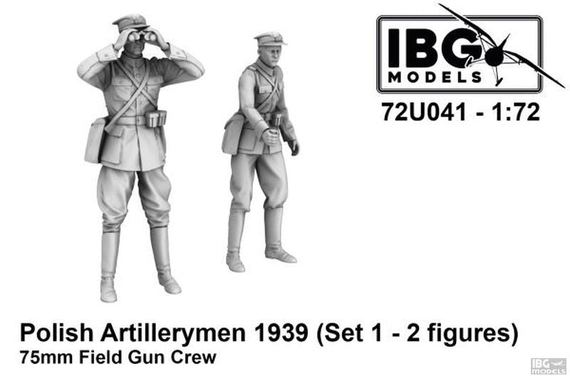 IBG 72U041 Artilleurs polonais - Ensemble d'équipage de canon de campagne de 75 mm 1 (impression 3D - 2 figurines) 1/72