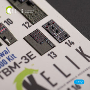 KELIK K72156 TBM-3E - interior 3D decals for Hobby 2000/Hasegawa kit 1/72 – imagen 3