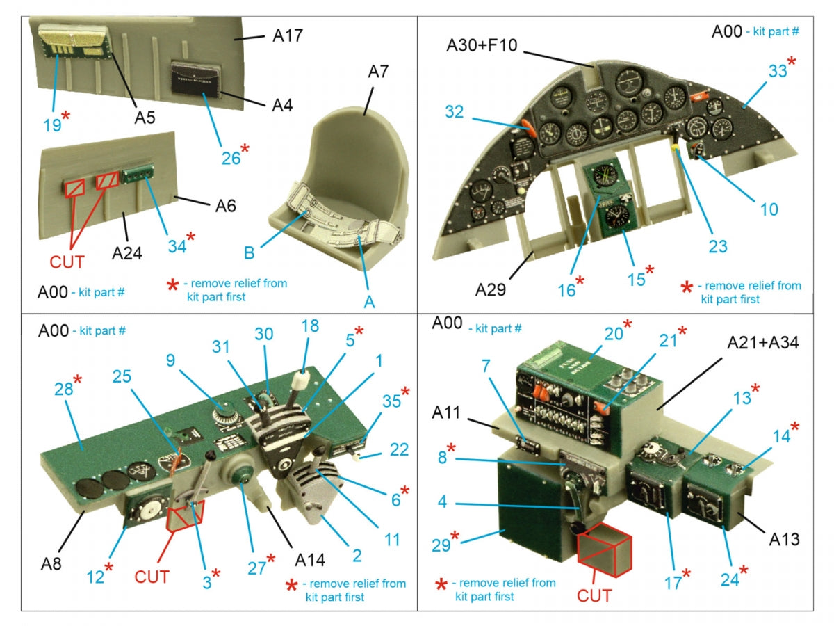 Quinta Studio QD32186 F4F-3 Wildcat 3D-Printed coloured Interior on decal paper (Trumpeter) 1/32 – imagen 2