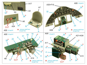 Quinta Studio QD32186 F4F-3 Wildcat 3D-Printed coloured Interior on decal paper (Trumpeter) 1/32 – imagen 2
