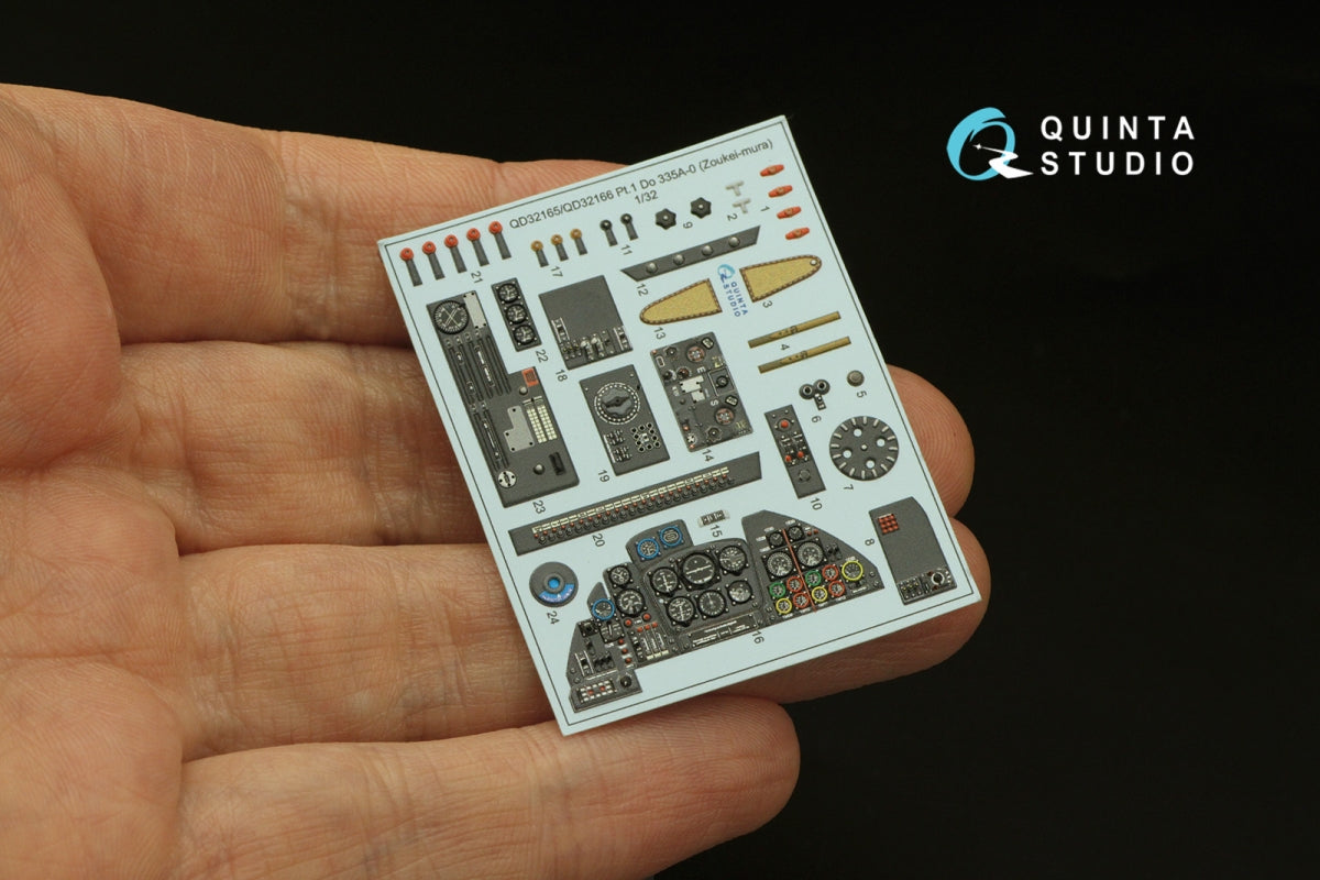Quinta Studio QD32166 Do 335A-12 3D-Printed &amp;amp; coloured Interior on decal paper (Zoukei-Mura) 1/32 – imagen 15