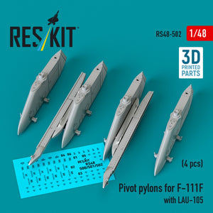 RESKIT RS48-0502 Pivot pylons for F-111F with LAU-105 (4 pcs) (3D Printed) 1/48 – imagen 3