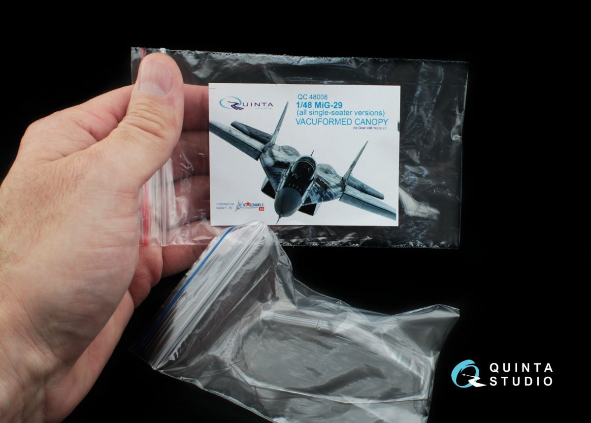 Quinta Studio QC48008 MiG-29 (All single seater version) vacuformed clear canopy (for GWH kits) 1/48 – imagen 5