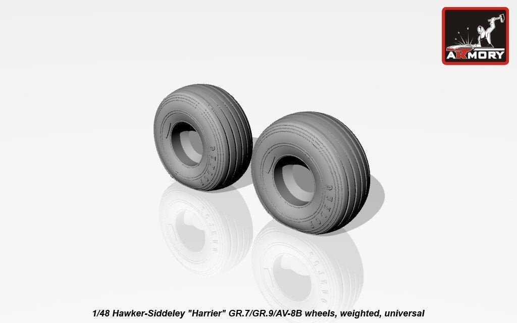 Armory Models AW48405 Hawker-Siddeley Harrier GR.7/GR.9/AV-8B wheels w/ weighted tyres 1/48 – imagen 9