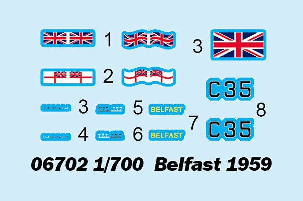 Trumpeter 06702 HMS Belfast 1959 1/700 – imagen 4