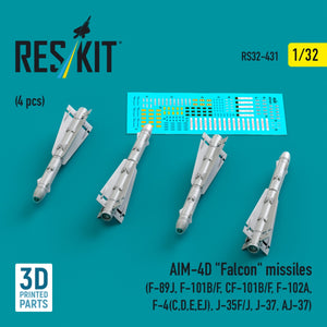 RESKIT RS32-0431 AIM-4D &amp;quot;Falcon&amp;quot; missiles (4 pcs) (3D Printed) 1/32 – Bild 2