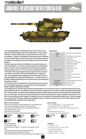 Modelcollect UA72133 German WWII E-100 super heavy tank with 128mm flak 40 gun 1/72 – imagen 3