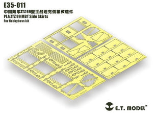 E.T Model E35-011 PLA ZTZ 99 MBT Side Skirts For Hobbyboss Kit 1/35