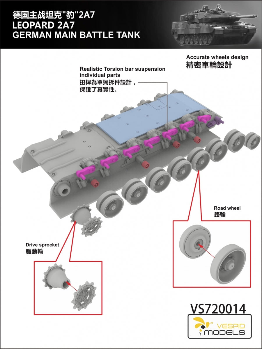 Vespid Models VS720014 Leopard 2A7 German Main Battle Tank 1/72 – Bild 4