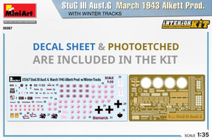 Mini Art 35367 StuG III Ausf. G March 1943 Alkett Prod. WITH WINTER TRACKS. INTERIOR KIT 1/35 – imagen 10