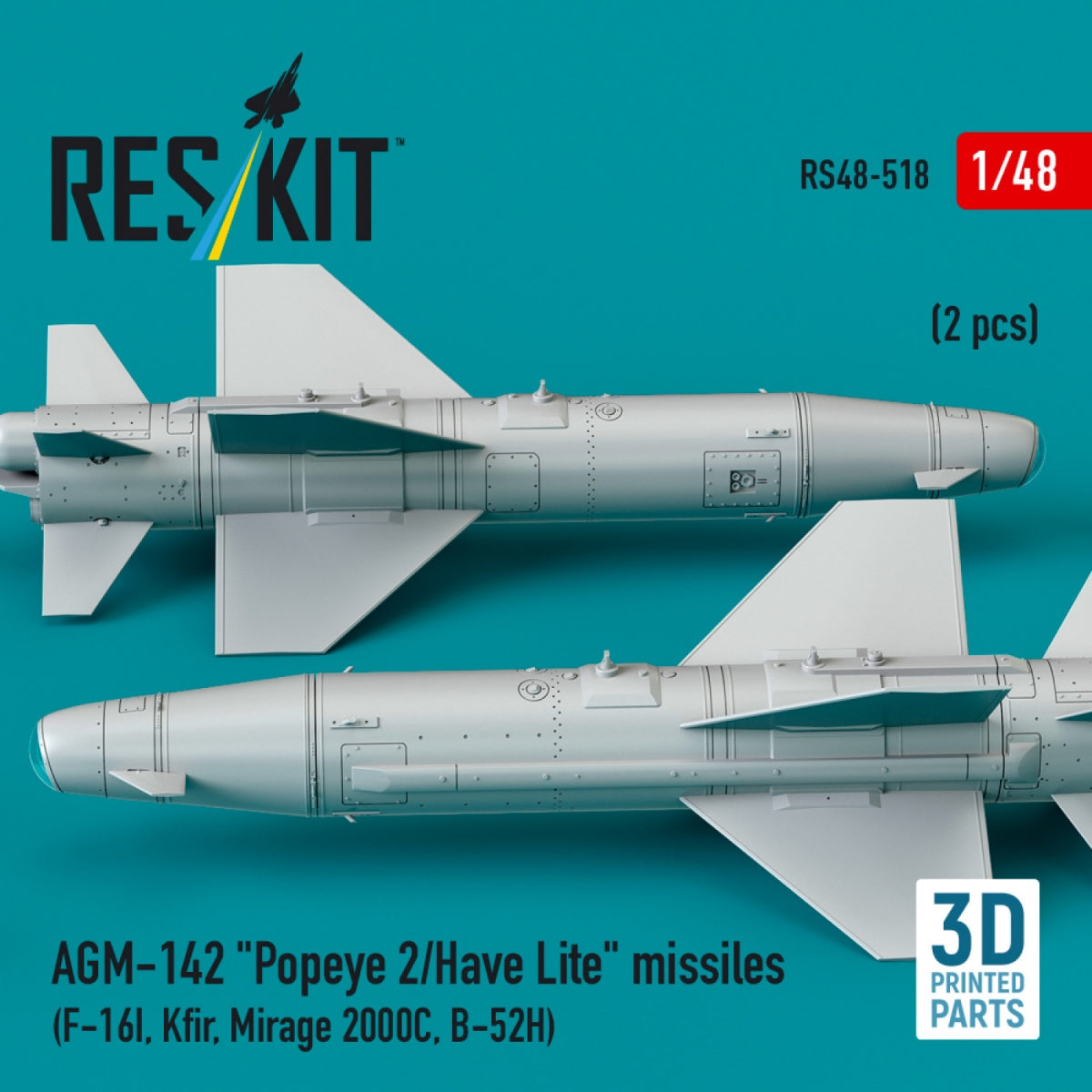 RESKIT RS48-0518 AGM-142 &amp;quot;Popeye 2/Have Lite&amp;quot; missiles (2 pcs) (3D Printed) 1/48 – image 3