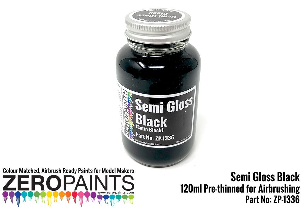 Peinture noire semi-brillante Zero Paints ZP-1336 100 ml