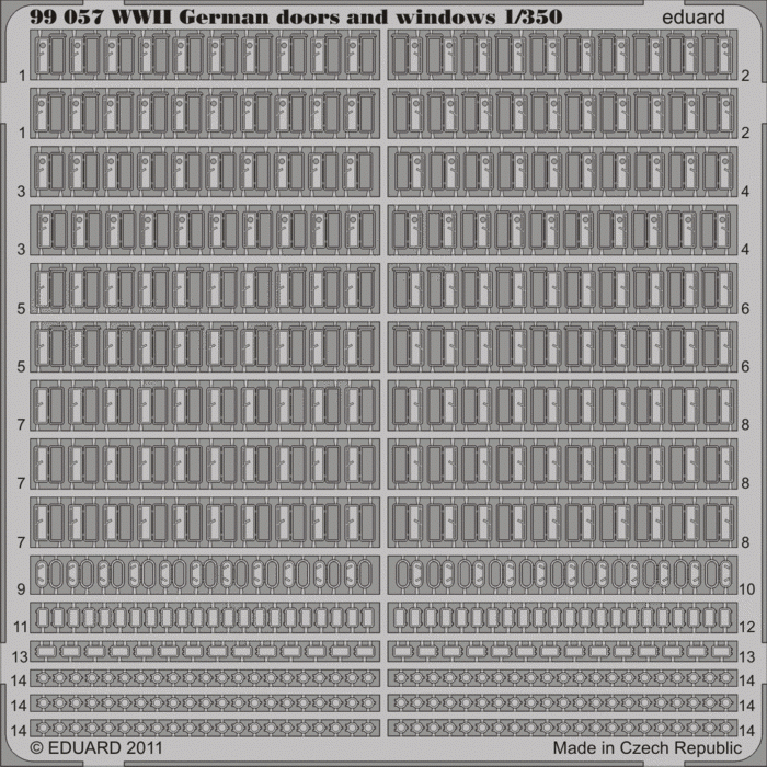 Eduard 99057 WWII German doors and windows 1/350