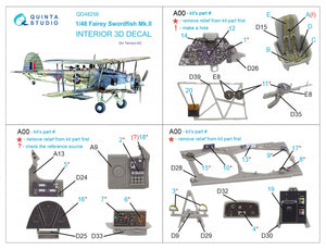 Intérieur imprimé en 3D et coloré sur papier décalcomanie Quinta Studio QD48256 Swordfish Mk.II (Tamiya) 1/48 – image 2