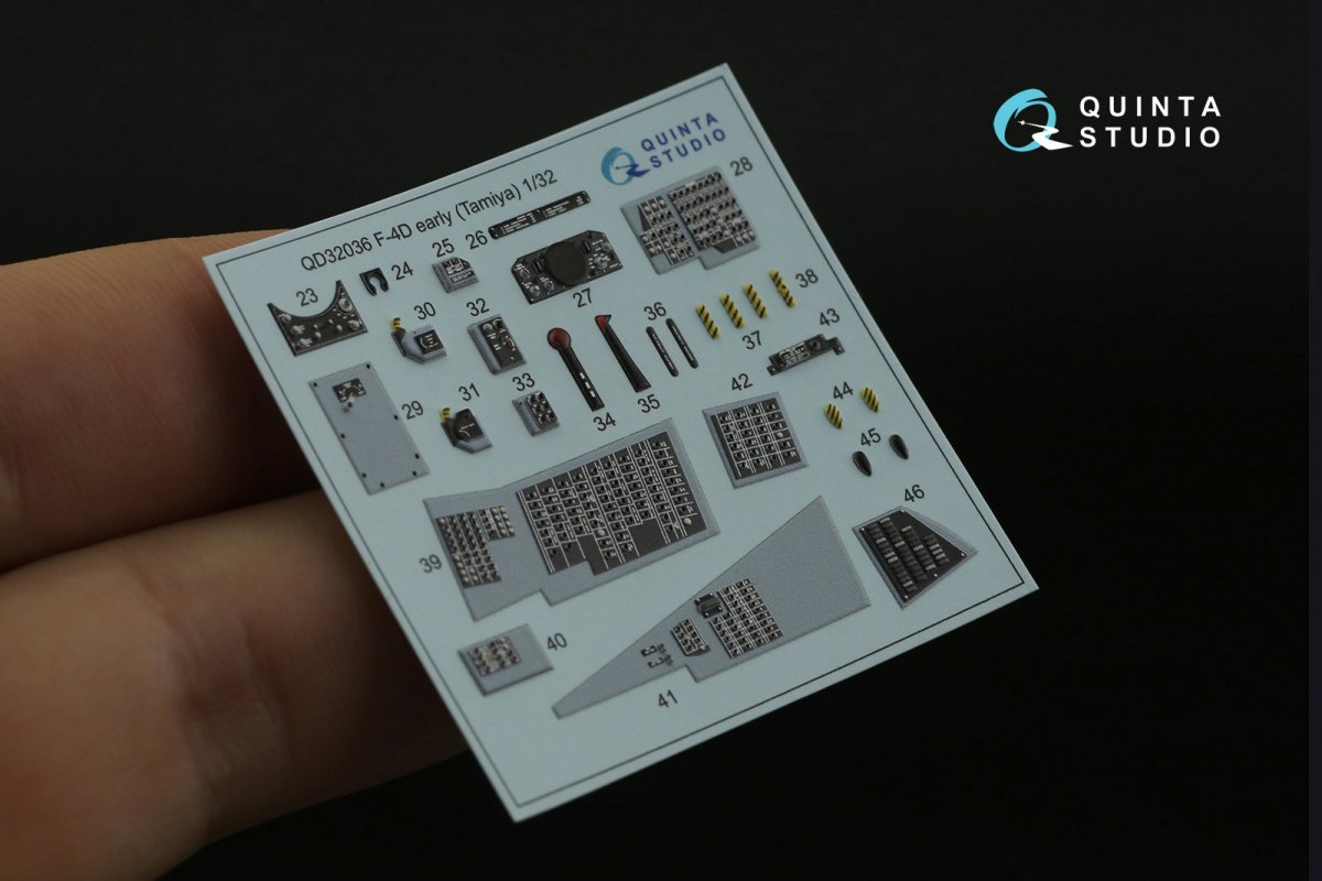 Quinta Studio QD32036 F-4D 3D-Printed &amp;amp; coloured Interior on decal paper (Tamiya) 1/32 – imagen 9