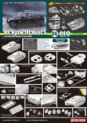 Dragon 6957 Pz.Kpfw.III Ausf.L s.Pz.Abt.502 Leningrad 1942 1/35 – image 3