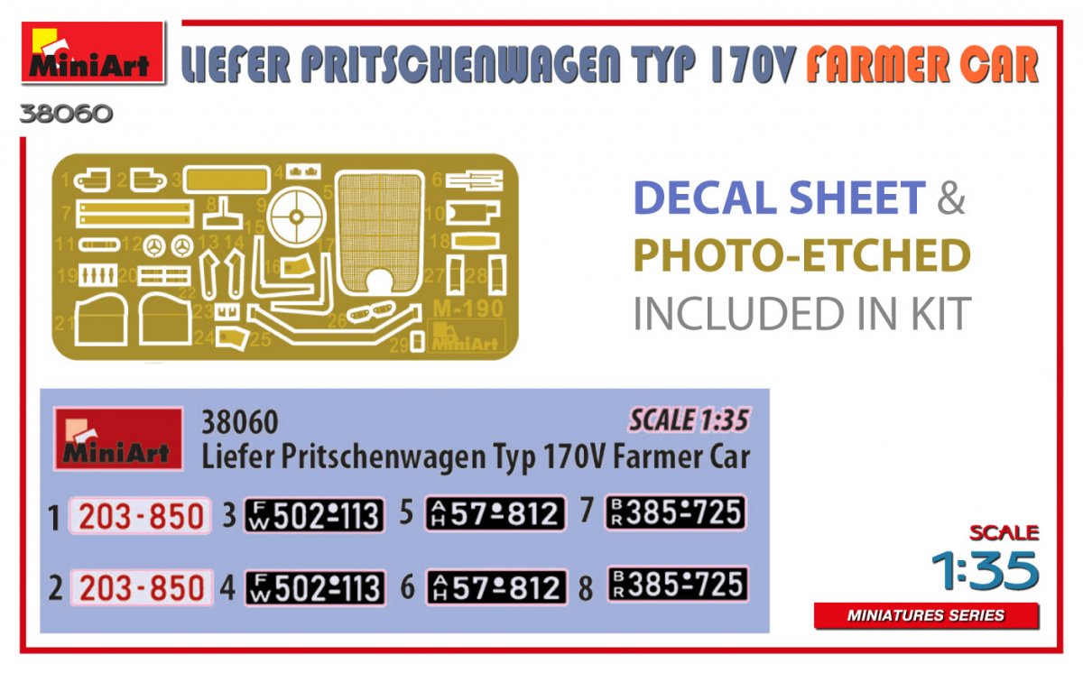 MiniArt 38060 LIEFER PRITSCHENWAGEN TYP 170V FARMER CAR 1/35 – imagen 2