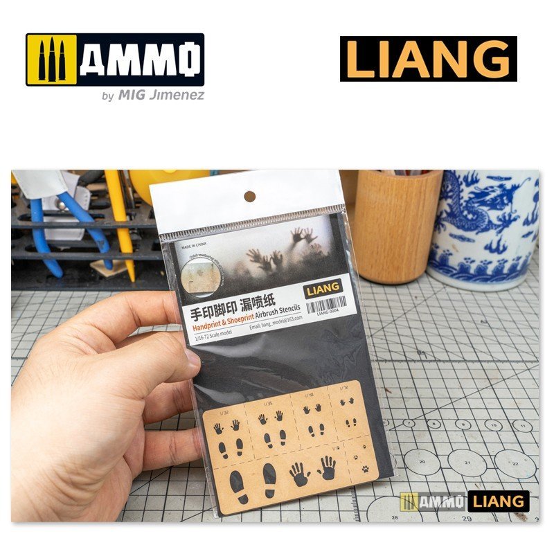 Liang 0004 Handprint &amp;amp; Shoeprint Airbrush Stencils – imagen 2