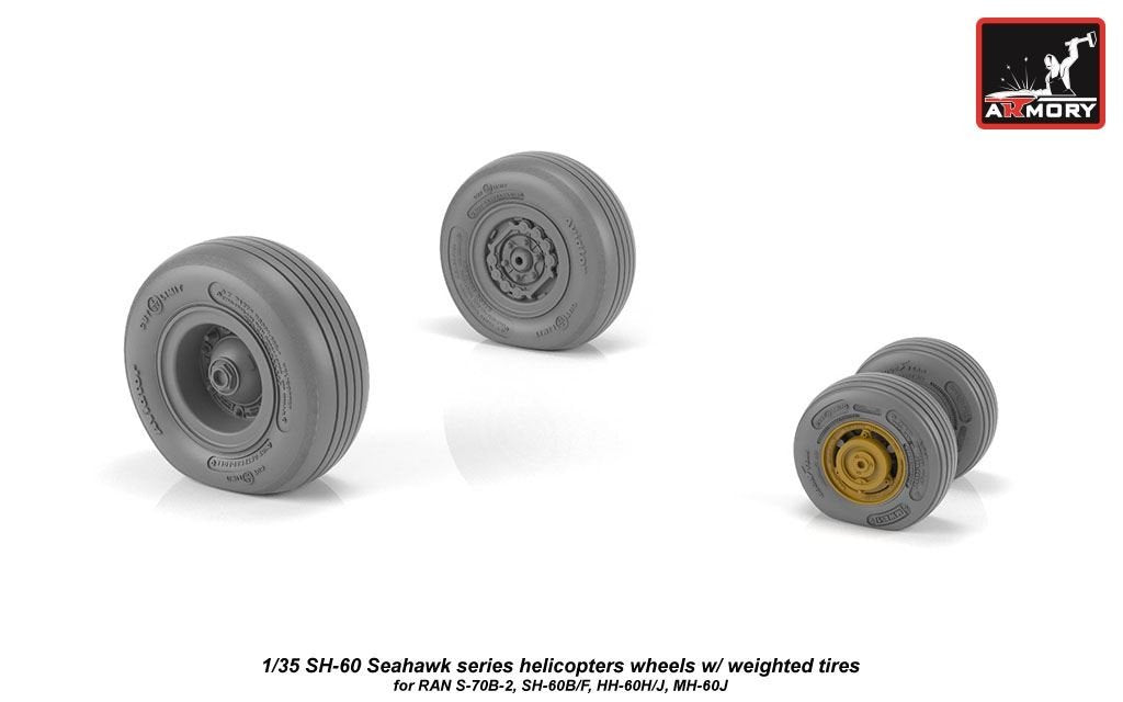 Armory Models AW35302 SH-60 Seahawk wheels w/ weighted tires 1/35 – imagen 3