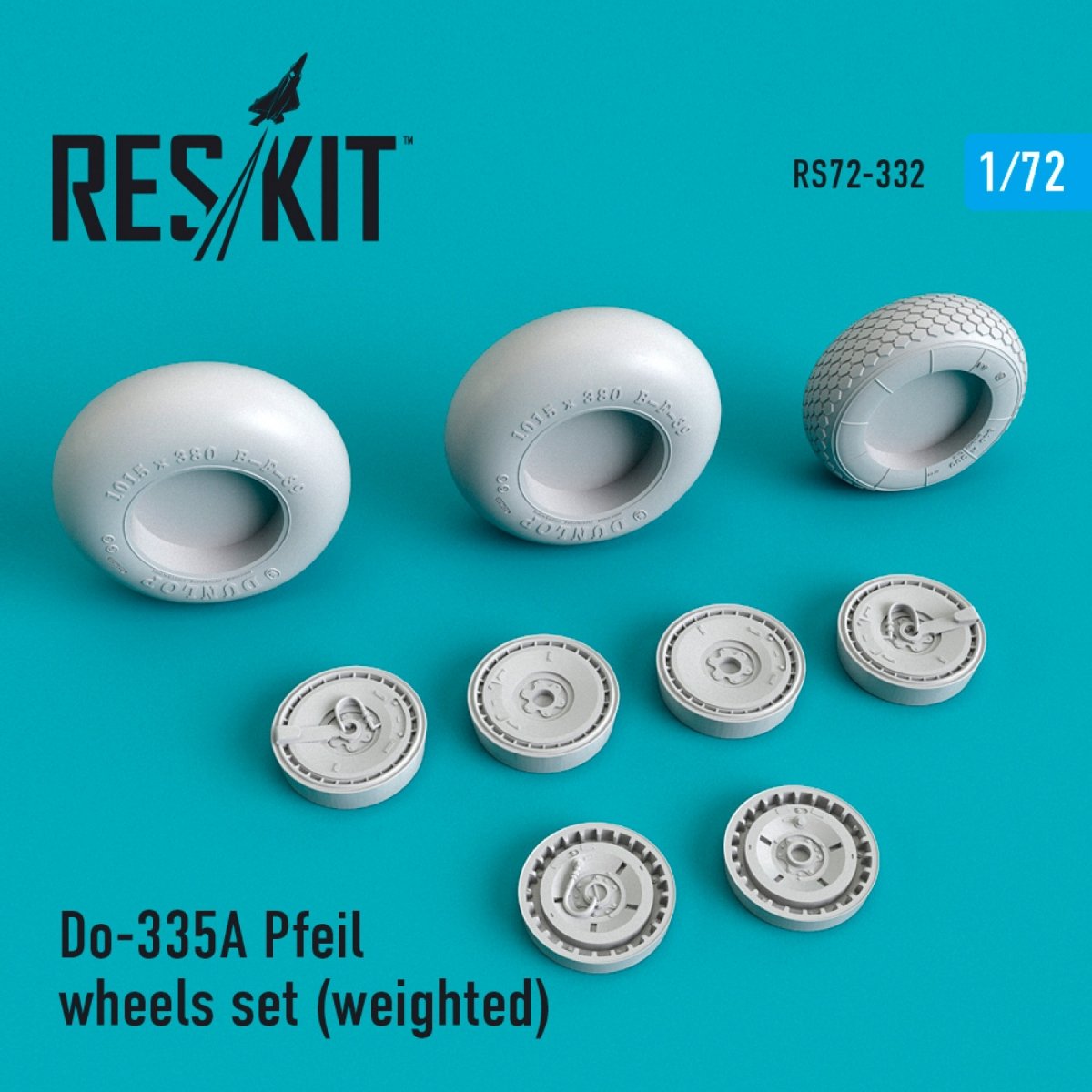 RESKIT RS72-0332 DO-335В &amp;quot;PFEIL&amp;quot; WHEELS SET (WEIGHTED) 1/72