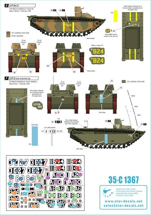 Star Decals 35-C1367 US PACIFIC WARS - IWO JIMA USMC LVT-2 and LVT(A)-2 Amtracks 1/35 – zdjęcie 2