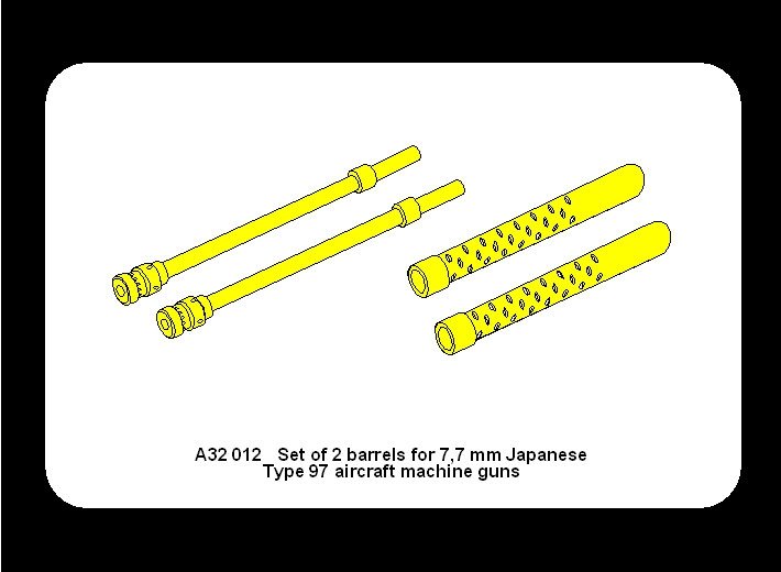 Aber A32012 Set of 2 barrels for Japanese 7,7 mm Type 97 aircraft machine guns 1/32 – Bild 7