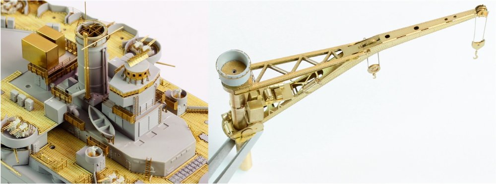 Pontos 35023FB USS BB-34 New York 1944 Kit de détails (avec pont bleu teck, canons, résine, photodécoupe) – image 21