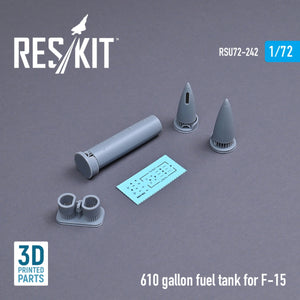 RESKIT RSU72-0242 610 GALLON FUEL TANK FOR F-15 (1 PCS) (3D PRINTED) 1/72 – imagen 2