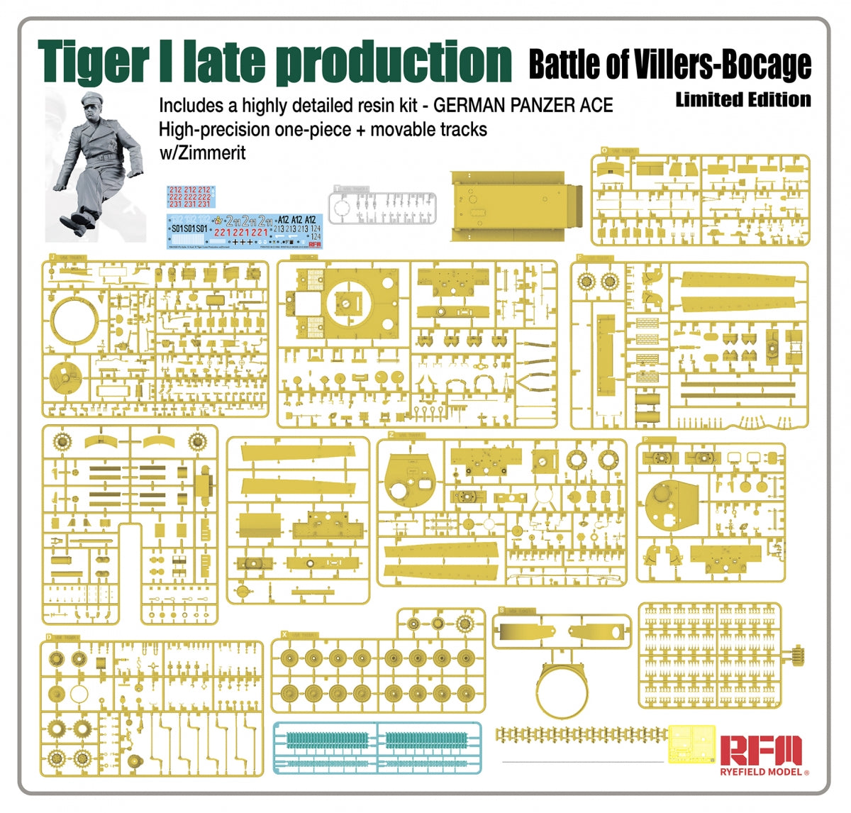 Rye Field Model 5101 Tiger I Late Production Battle of Villers-Bocage Limited Edition 1/35 – imagen 5