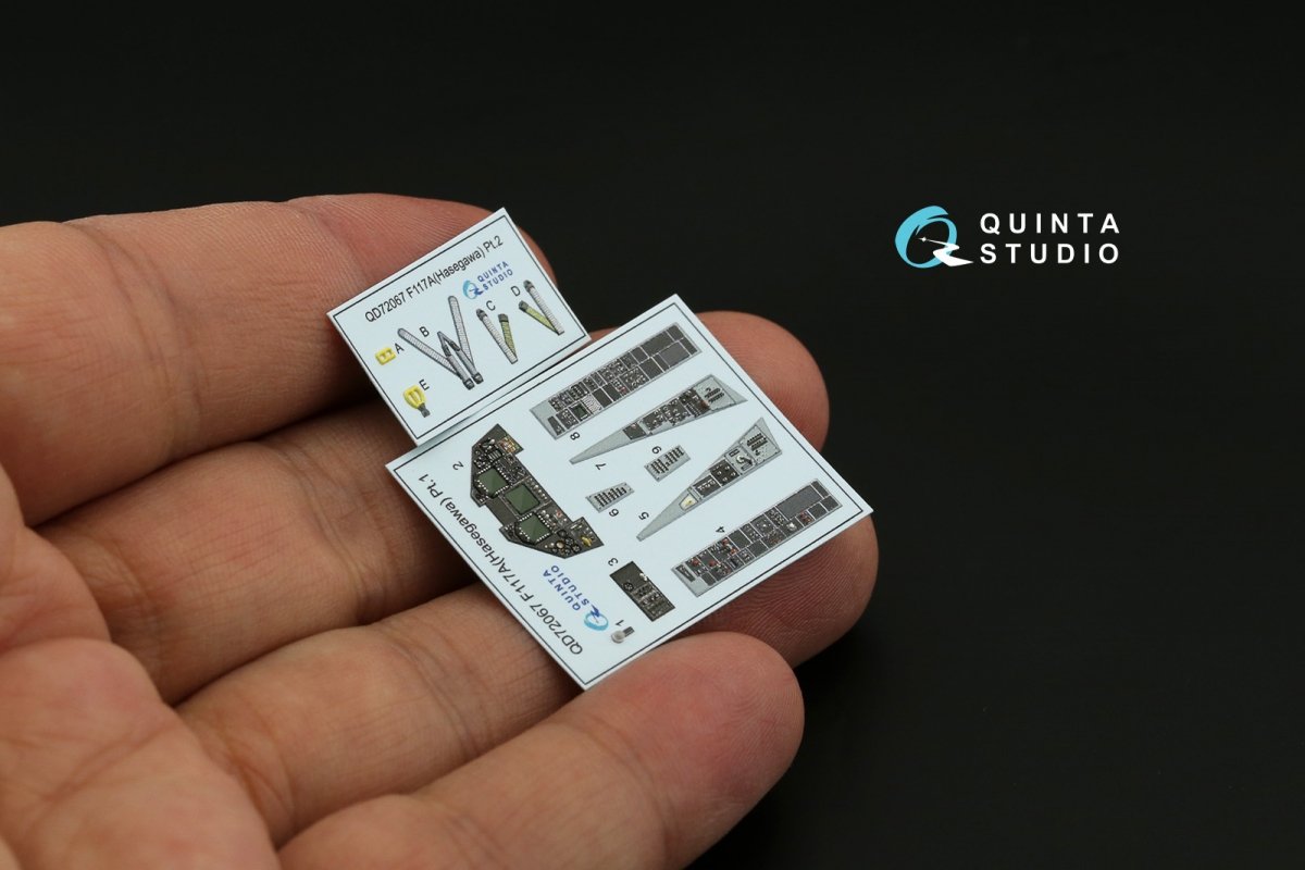 Quinta Studio QD72067 F-117A 3D-Printed &amp;amp; coloured Interior on decal paper (Hasegawa) 1/72 – Bild 3