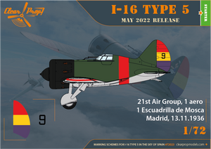 Clear Prop! CP72023 I-16 Type 5 In the sky of Spain STARTER KIT 1/72 – zdjęcie 7