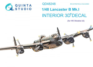 Quinta Studio QD48248 Lancaster B Mk.I 3D-Printed &amp;amp; coloured Interior on decal paper (HK Models) 1/48