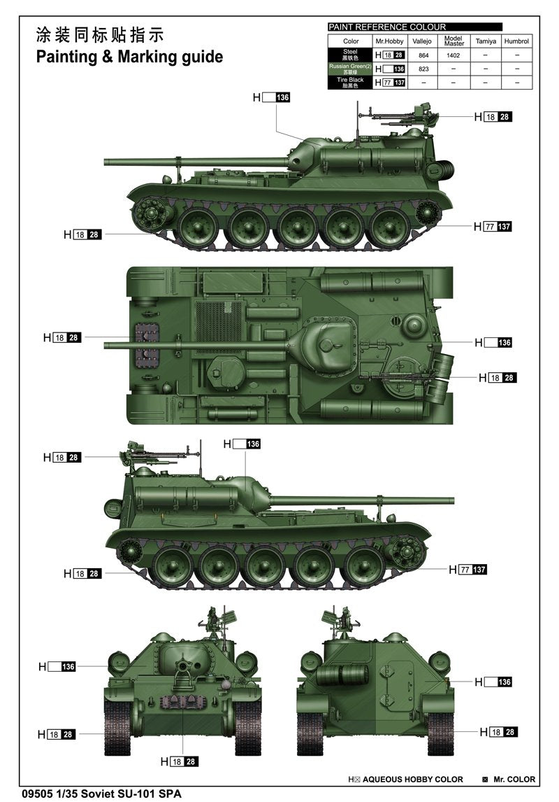 Trumpeter 09505 Soviet SU-101 SPA 1/35 – immagine 8