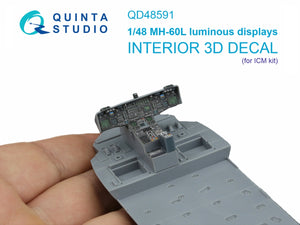 Quinta Studio QD48591 MH-60L Blackhawk luminous displays for QD+48590/QDS-48590 sets (ICM) 1/48