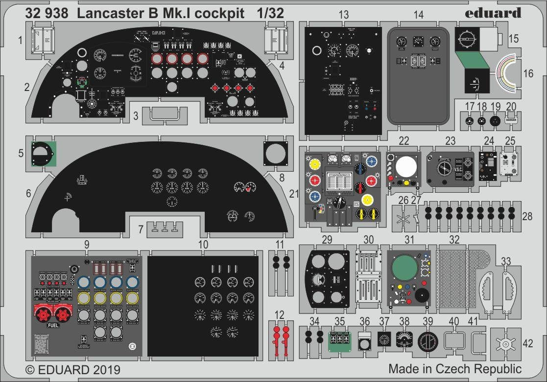 Maquette Eduard 32938 Lancaster B Mk. et cockpit HONG KONG MODELS au 1/32