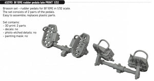 Eduard 632193 Bf 109E rudder pedals late PRINT 1/32 – imagen 4
