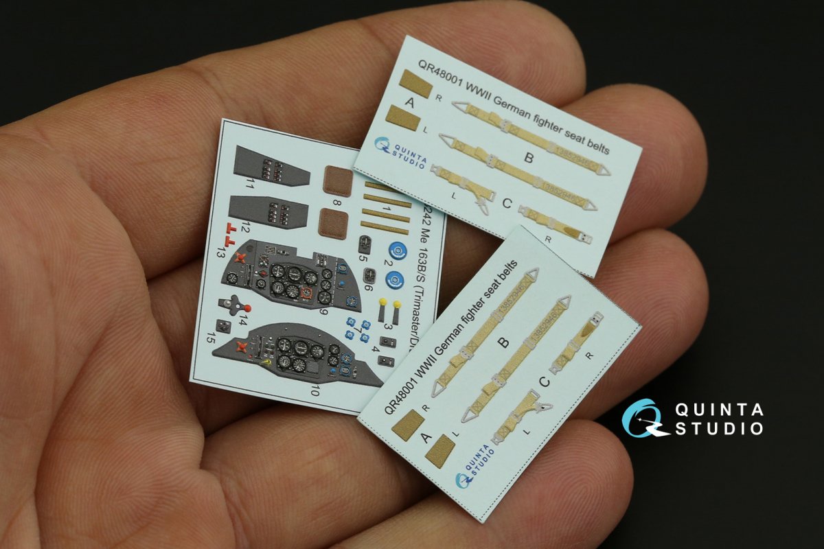 Quinta Studio QD48242 Me 163B/S 3D-Printed &amp;amp; coloured Interior on decal paper (Dragon) 1/48 – imagen 3