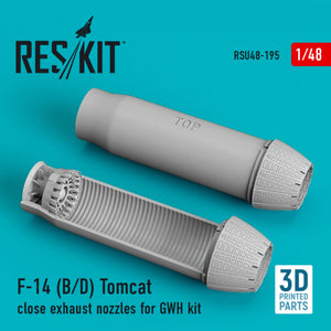 RESKIT RSU48-0195 F-14 (B,D) &amp;quot;TOMCAT&amp;quot; CLOSE EXHAUST NOZZLES FOR GWH KIT (3D PRINTED) 1/48 – immagine 2