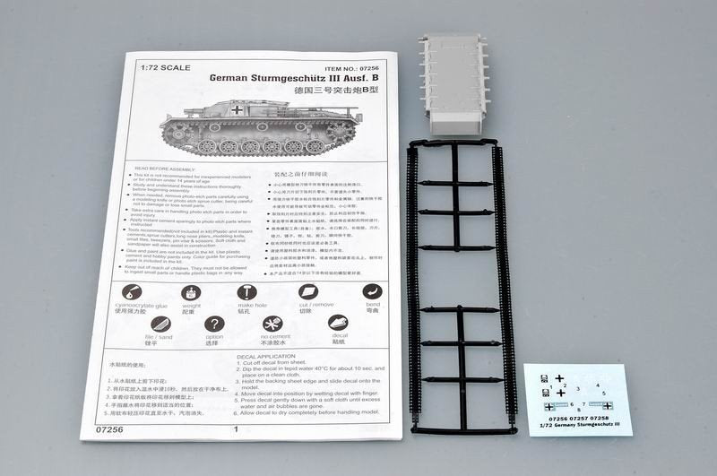 Trumpeter 07256 German Sturmgeschutz III Ausf. B 1/72 – imagen 3
