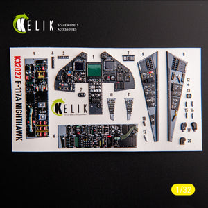 KELIK K32028 F-117A - Type 2 interior 3D decals for Trumpeter kit 1/32 – imagen 2